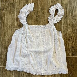 Lucky Brand Square Eyelet Tank